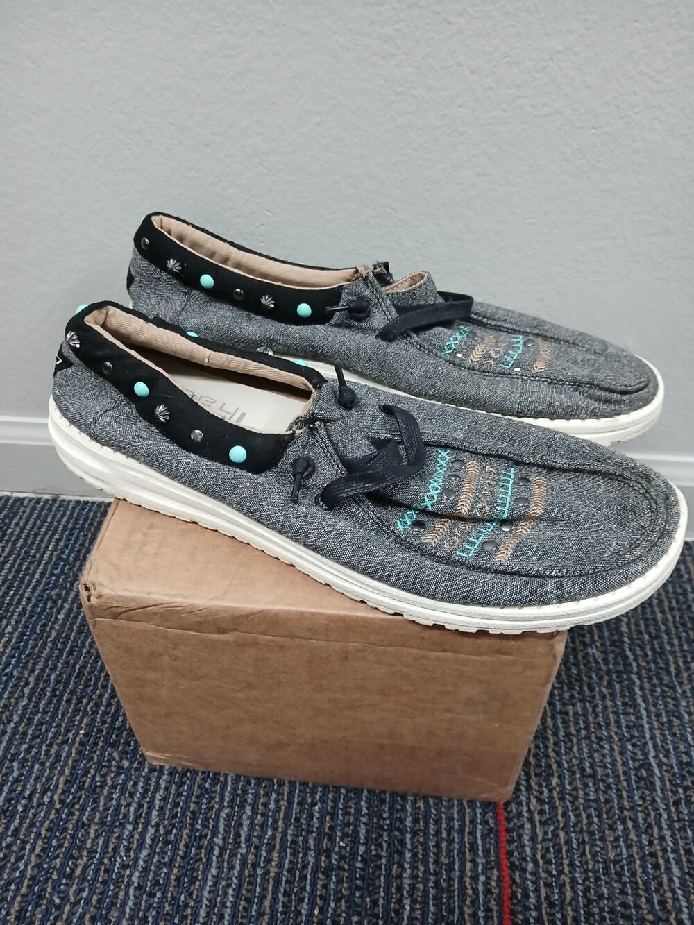 Hey Dude Women's Wendy Annex Rodeo moccasin slip-on shoes 12